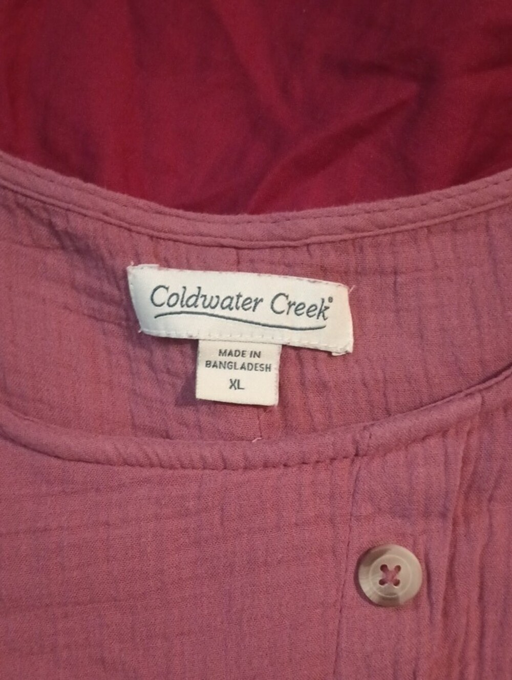 Coldwater Creek Dusty Rose Layered Asymmetrical Button-Front Tunic Woman Size XL - Picture 4 of 9